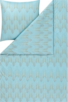 Estella Bettwäsche Jersey Cielo 155x220 + Kissen 80x80 Grafisch azur, Baumwolle, 2 teilig, Jersey bettwäsche 155x220 baumwolle sale warm baumwolle bettwäsche