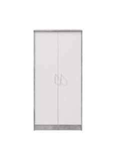 Stella Trading Schrank weiß mit Korpus Beton Dekor, BxHxT 72 x 148 x 35 cm