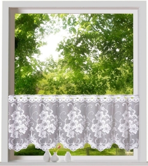 Weckbrodt Scheibengardine Mantua (1 St), Stangendurchzug, halbtransparent, Jacquard, Bistro, Jacquard, strukturiert, floral, geblümt, Gardine, Store