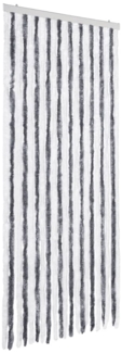 vidaXL Insektenschutz-Vorhang Grau und Weiß 90x200 cm Chenille 315124