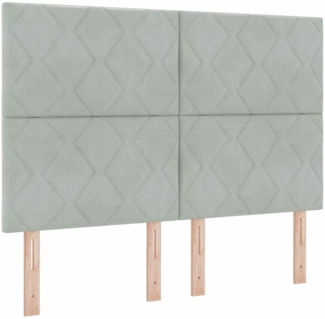 vidaXL Boxspringbett mit Matratze Hellgrau 160 x 200 cm Samt 3339908