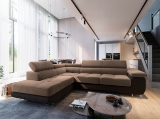 Masseno Ecksofa SELVA mit Schlaffunktion L-Form, Sofa mit Bettkasten