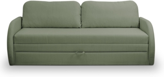 Selsey 'Diego' 3-Sitzer-Sofa mit Schlaffunktion und Bettkasten, salbeigrün, ca. 90 x 221 x 91 cm