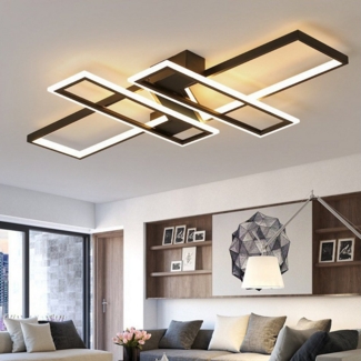 ibettertec Deckenleuchten LED Deckenlampe 94W Dimmbar mit Fernbedienung 3000-6500k, LED fest integriert, Hängeleuchte Wohnzimmer Schlafzimmer Arbeitszimmer, Dimmbar Hängeleuchte Aluminium, Kaltweiß, Warmweiß, Neutralweiß, Mit Fernbedienung Esszimmer De...