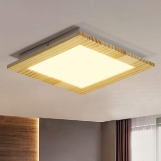 ZMH LED Deckenleuchte Wohnzimmer Holz Flach Schlafzimmer Panel Flur Innen 3000K Warmwei? 30cm 17W fr Kche Esszimmer Treppe Balkon