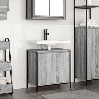 vidaXL Waschbeckenunterschrank Grau Sonoma 60x34,5x60 cm 861895