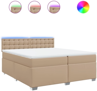 vidaXL Boxspringbett Matratze Cappuccino-Braun 200x200cm Kunstleder 3288439