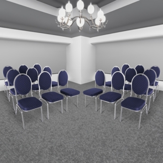 Raburg Stapelstuhl Bankettstuhl, stapelbar, für Konferenz, Seminar & Wartezimmer, David (Set), extra stabile, gepolsterte Metallstühle, belastbar bis 150 kg