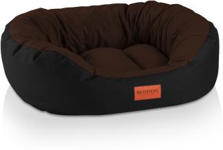 BedDog Hundebett Grosse Hunde - Oval - für Große Hunde - Dog Bed Alicante-Gewebe L, MOCCA (schwarz/braun)