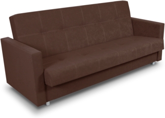 Schlafsofa Dave - Sofa mit Schlaffunktion und Bettkasten, Bett, Bettsofa, Schlafcouch (Braun (Suedine 26))