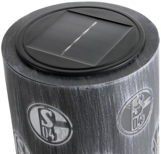 FC Schalke 04 LED Solarleuchte Metall 39 cm Höhe mit Solarzelle für Garten oder Tisch