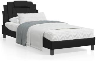 vidaXL Bett mit Matratze Schwarz 90x190 cm Kunstleder 3208761