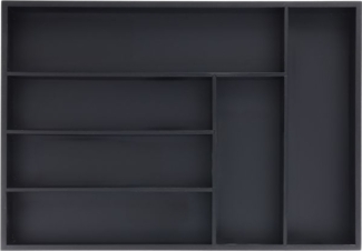Schwarzer Besteckkasten 6 Fächer 10046366
