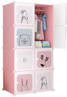 GarveeMore Kinderkleiderschrank Kinderkleiderschrank Kinderregal Schuhregal aus Kunststoff, mit 8 Würfeln
