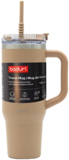 bodum Thermobecher mit Strohhalm Heiß & Kalt Isolierbecher to Go 1200ml braun