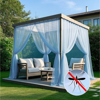 BTTO V&G Vorhang Moskitonetz,Outdoor Vorhang,DIY Größe, (2 St), transparent, Insektenschutz,für Garten Balkon Patio Porch Pool Wohnzimme