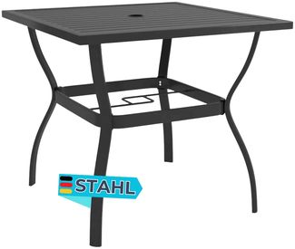 Gartentisch TOMMI Anthrazit 81,5x81,5x72 cm Stahl | Outdoortisch Bistrotisch Terrassentisch