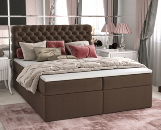 AX LIVING Boxspringbett Follonica Braun 140 x 200 – Komfort & Stil vereint
