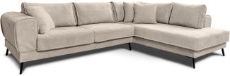 Pacifico Ecksofa Rechts, Orinoco - Beige-grau