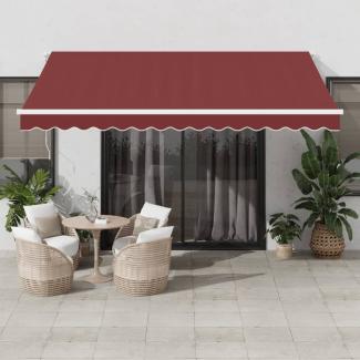 vidaXL Markise Manuell mit LED Weinrot 400x350 cm 3214983