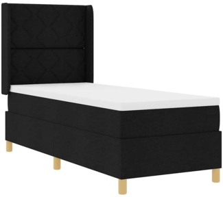 vidaXL Boxspringbett mit Matratze Schwarz 80 x 200 cm Stoff 3343723