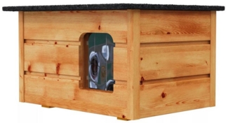 QLS Tierhaus Outdoor, Katzenhaus Katzenhütte Katzenhöhle für draußen winterfest isoliert