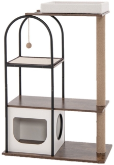 Costway Katzenbaum, MDF / Plüschstoff beige, 80 x 40 x 118 cm