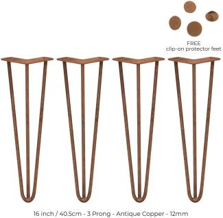 4 x Hairpin Legs 40,6 cm Tischbeine 3 Streben