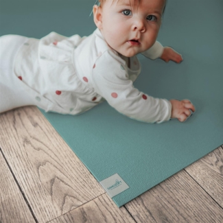 Krabbelmatte Sanosoft 180x120cm Petrol | Öko-Tex und in Deutschland produziert - beidseitig rutschfeste Krabbelunterlage