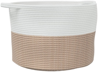 vidaXL Wäschekorb , Braun und Weiß, Ø55x36 cm