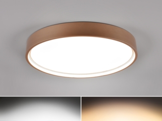 Flache LED Deckenleuchte DOHA mit 2 Lichtfarben in Coffee, Ø 45cm
