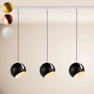 s.luce Ball Hängelampe 1-Phasen-Schiene Ø 30cm Mitteleinspeiser Gold