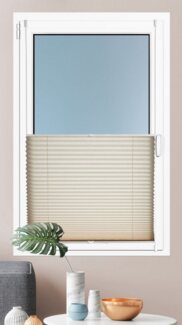 Kutti Plissee Brisa, Lichtschutz, ohne Bohren, verspannt, Klemmfix, Klemmfix, Sichtschutz, blickdicht, einfarbig, Klemmträger