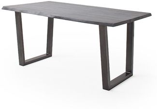 Baumkantentisch >Calabria< in Akazie grau / antik - 180 x 77,5 x 100 (BxHxT)