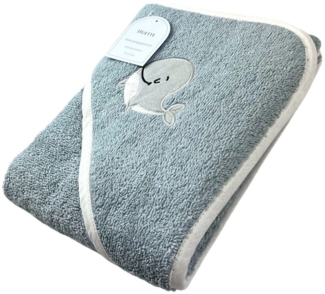 Baby Kapuzenbadetuch » Badetuch 75x75 cm » Kleinkind Bade Handtuch mit Kapuze » 100% reine Baumwolle - Blau