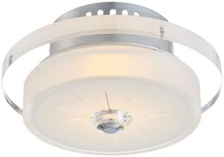 LED Deckenleuchte, Chrom, Glas, rund, 10,5x20cm