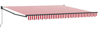 vidaXL Manuelle einziehbare Markise Rot und Weiß gestreift 400x300 cm 3330553