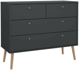 Dmora Kommode Pelagie, Mehrzweckkommode, Schlafzimmerkommode, Schrank mit Schubladen, 99x39 h82 cm, Grau