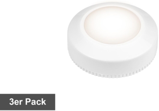 Runde Nachtlichter ,Functional' im 3er Set, Batterien, Stick & Push, LED Touch-Licht, Ø 6,9cm