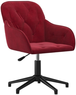 vidaXL Bürostuhl Drehbar Weinrot Samt 344861