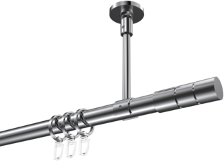 Gardinenstangen-Set Sonette Elanto 260 cm (geteilt in 2x130 cm), 1-läufig, 20 mm Ø Chrom