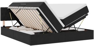 vidaXL Aufbewahrungsbett mit Matratze mit Kopfteil Schwarz 90 x 200 cm 3370987
