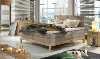 Stylefy Cleta Boxspringbett Massiv Cappuccino 140x200