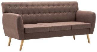 vidaXL 3-Sitzer-Sofa Stoffbezug 172 x 70 x 82 cm Braun