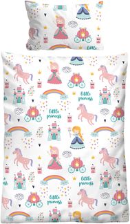 biberna Feinbiber Bettwäsche 0007243 LITTLE PRINCESS, weiss, 1x 100x135 cm + 1x 40x60 cm