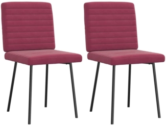 vidaXL Esszimmerstühle 2 Stk. Weinrot Samt 4101161