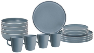 BRUNNER Geschirr-Set Melamin Geschirr Set Lunch Box Dolomit, Melamin, Resylin, Stone Touch Camping Teller 16tlg