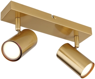 Deckenleuchte, Metall, Gold, Dreh-Schwenkbar, 2-Flammig