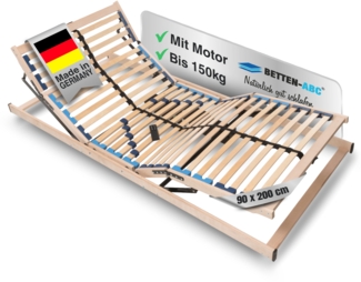 Betten-ABC Max1 Elektro – Elektrischer Lattenrost mit Kopf- & Fußteilverstellung und Funkfernbedienu, Größe: 90x200