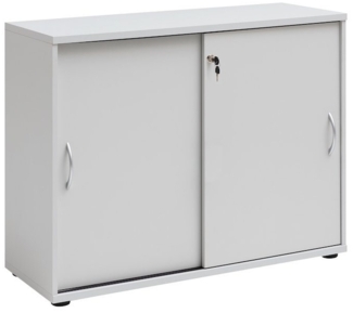 MÖBELPARTNER Aktenschrank Schiebetürenschrank Lion, Small, HxBxT 76x100x40 cm, Lichtgrau